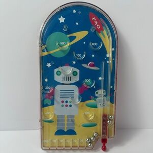 FAO Schwarz Robot Handheld Pinball Game Travel Toy 2011 Toys R Us Arcade